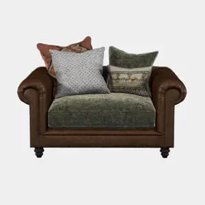 Constable Snuggler Chair Galveston Bark and Coco Velvet Olive